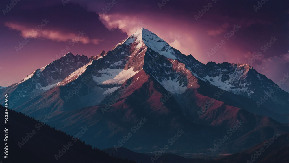 Violet Mountain Majesty, Vector Peaks, Clouds