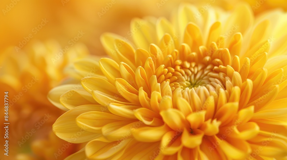 Selective focus on Chrysanthemum s yellow petals Selective focus on Chrysanthemum s yellow petals