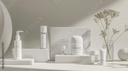 Luxurious Mesotherapy Skincare Line with Sleek Packaging and Minimalist Design for Effective Beauty Treatments photo