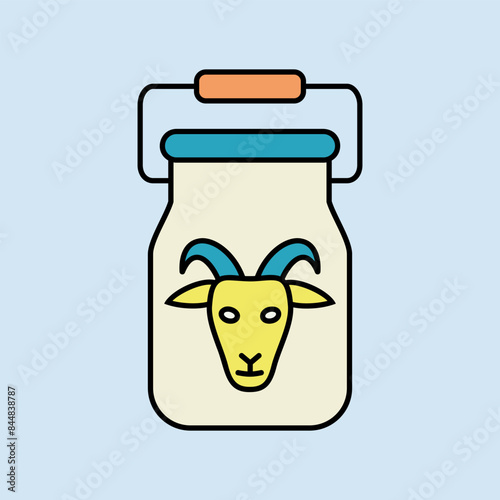 Can container for milk vector flat icon