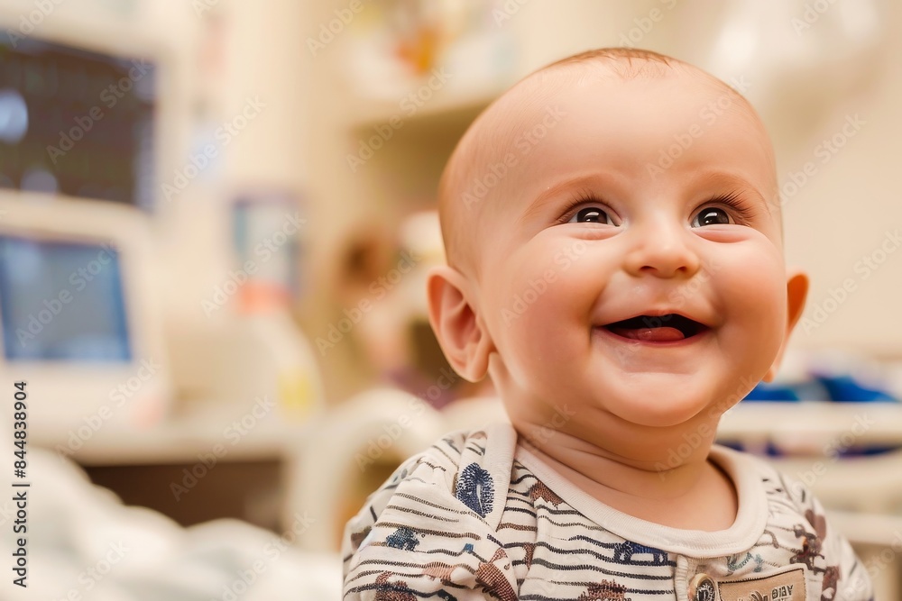 Smiling baby boy in a cozy indoor setting, captured in a candid moment of joy and happiness. Smiling baby boy in a cozy indoor setting, captured in a candid moment of joy and happiness.