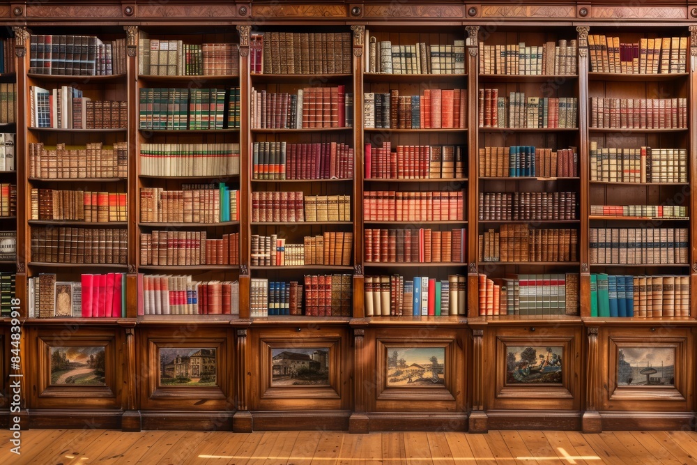 A Wall Of Books In A Classic Library Setting background A Wall Of Books In A Classic Library Setting background