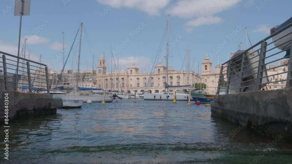 Waves coming in at Birgu Waterfront, Malta Waves coming in at Birgu Waterfront, Malta