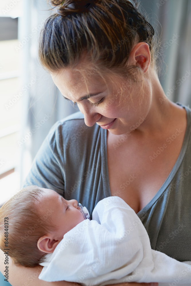 Mom, newborn and smile for care in home for support, love and trust for growth and child development. Parent, kid and mother with toddler for childcare with bonding, childhood memories and happy Mom, newborn and smile for care in home for support, love and trust for growth and child development. Parent, kid and mother with toddler for childcare with bonding, childhood memories and happy