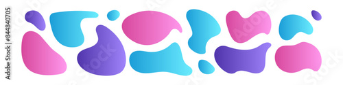Abstract blob with wavy and irregular shape. Organic figure amoeba with fluid form. Flat vector illustration isolated on white background.