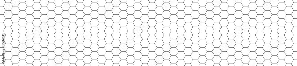Honeycomb pattern with hexagon mesh. Texture bee comb grid. Flat vector illustration isolated on white background.