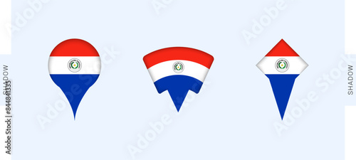 Paraguay Map Markers Set. Perfect for projects related to Paraguay, travel, geography, and international representation.