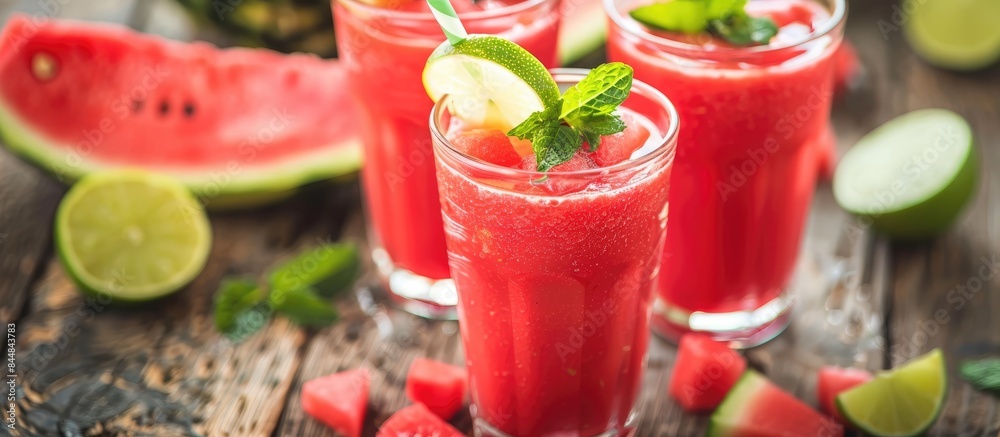 Refreshing Watermelon Smoothies with Lime and Mint Refreshing Watermelon Smoothies with Lime and Mint