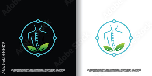 Chiropractic logo design vector with creative abstract concept
