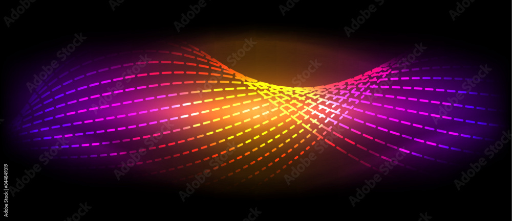 Neon wave lines with blend effect. Vector Illustration For Wallpaper, Banner, Background, Card, Book Illustration, landing page Neon wave lines with blend effect. Vector Illustration For Wallpaper, Banner, Background, Card, Book Illustration, landing page