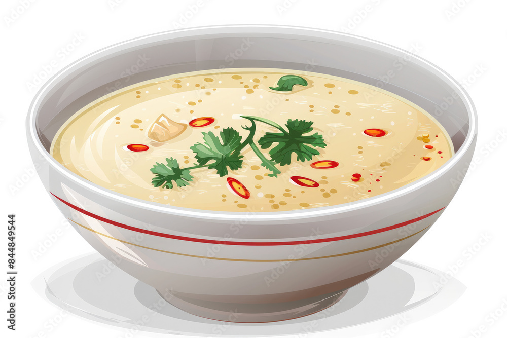 Thai food, steamed egg, watercolor picture, white background Thai food, steamed egg, watercolor picture, white background