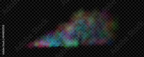 Background of an explosion of colorful smoke clouds.Multicolor fog with blue and yellow particles.Explosions of color powder.