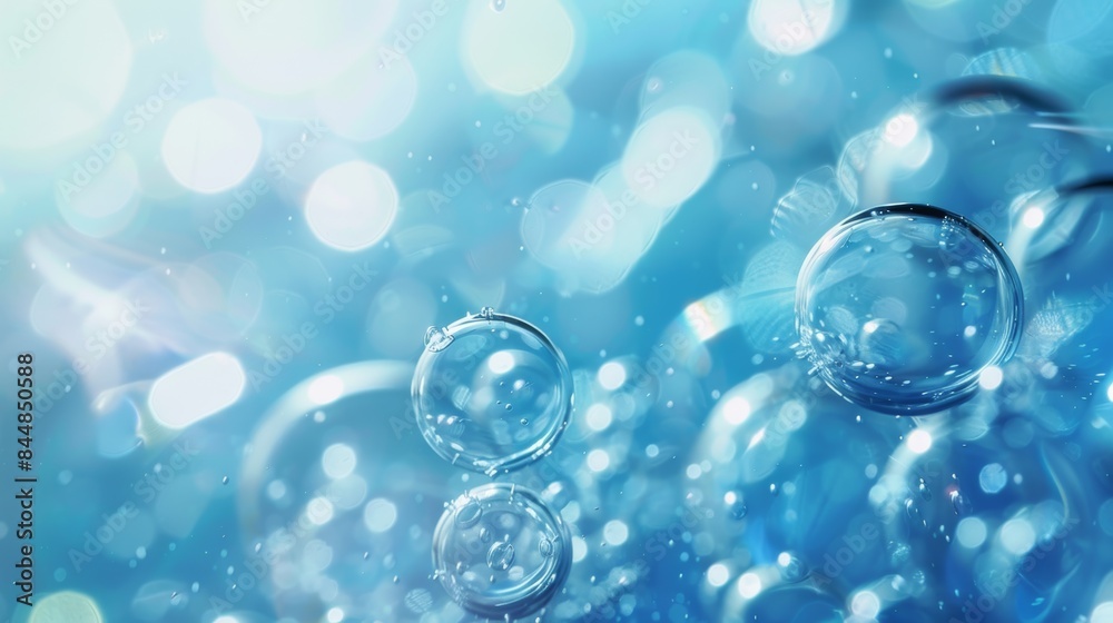 Closeup of Air Bubbles in Blue Water background Closeup of Air Bubbles in Blue Water background