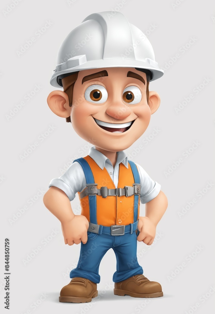 Thumbs-Up For Safety: Worker in Blue Overalls and White Hard Hat Thumbs-Up For Safety: Worker in Blue Overalls and White Hard Hat