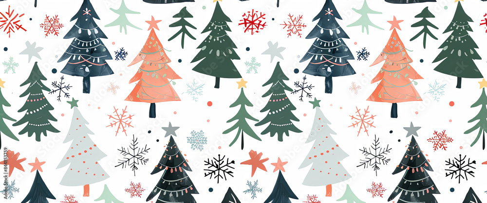 Festive Christmas tree pattern background