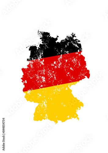 map with germany flag with grunge effect - vector illustration