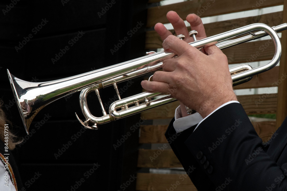 Obraz premium person playing the trumpet