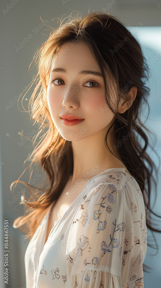 黒髪ロングの女性のポートレート 黒髪ロングの女性のポートレート