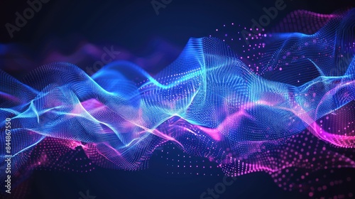 Abstract digital background. Can be used for technological processes, neural networks and AI, digital storage, sound and graphic forms, science, education