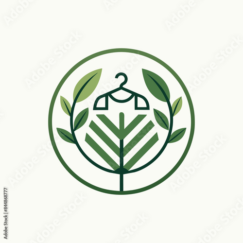 Minimalist Sustainable Clothing Logo Design With a Tree and Hanger, Craft a minimalist logo for a sustainable clothing brand focused on eco-friendly materials