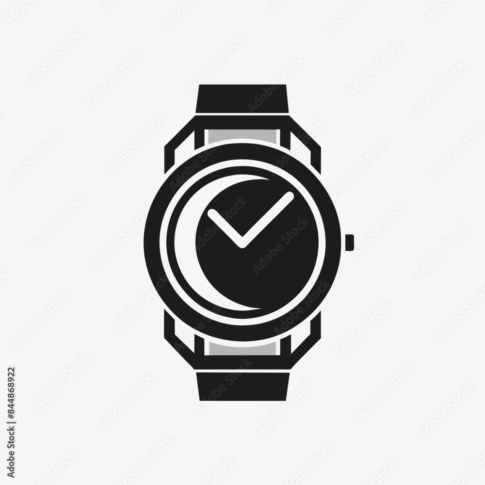 A minimalist logo design depicting a modern wristwatch, Craft a minimalist logo representing a modern wristwatch