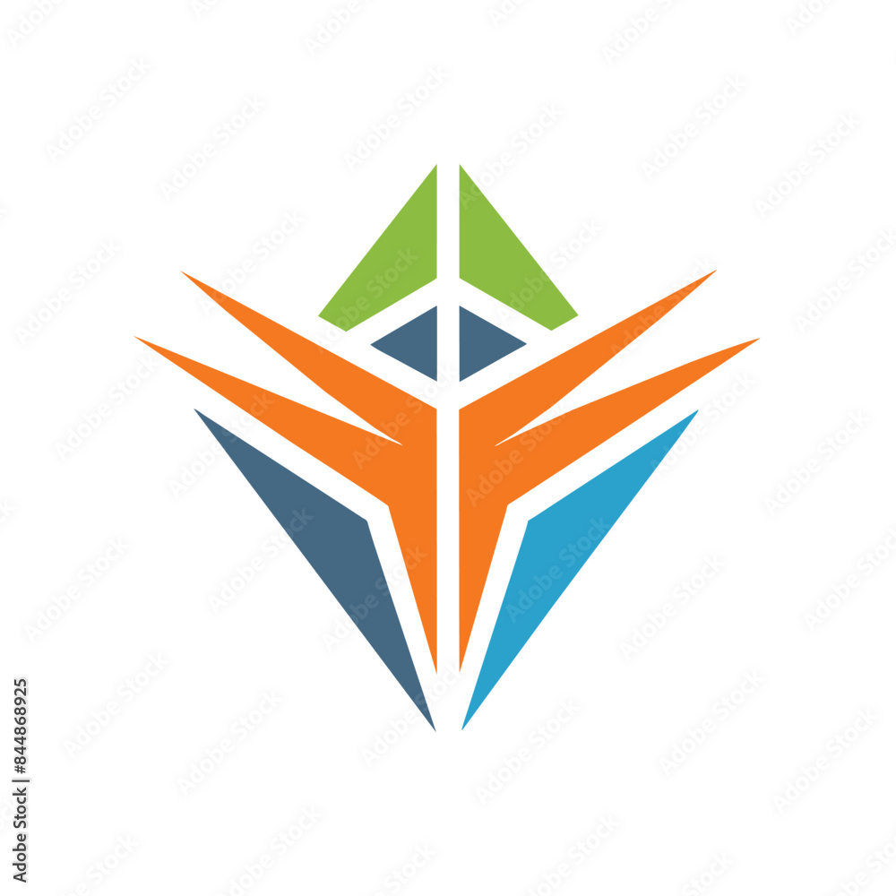 Naklejka premium A minimalist logo design featuring an abstract geometric shape with vibrant colors, Craft a minimalist logo that embodies simplicity and clarity