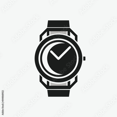 A minimalist logo design depicting a modern wristwatch, Craft a minimalist logo representing a modern wristwatch
