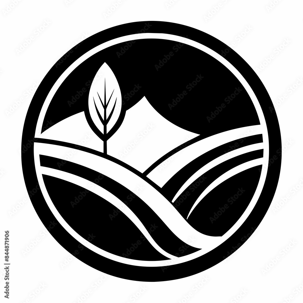 A minimalist ecology logo black and white A minimalist ecology logo black and white