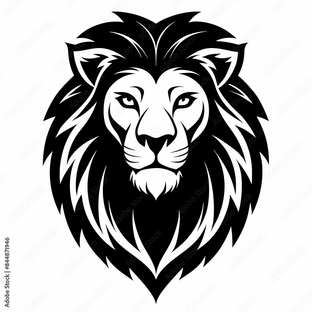 Black vector of a lion's head