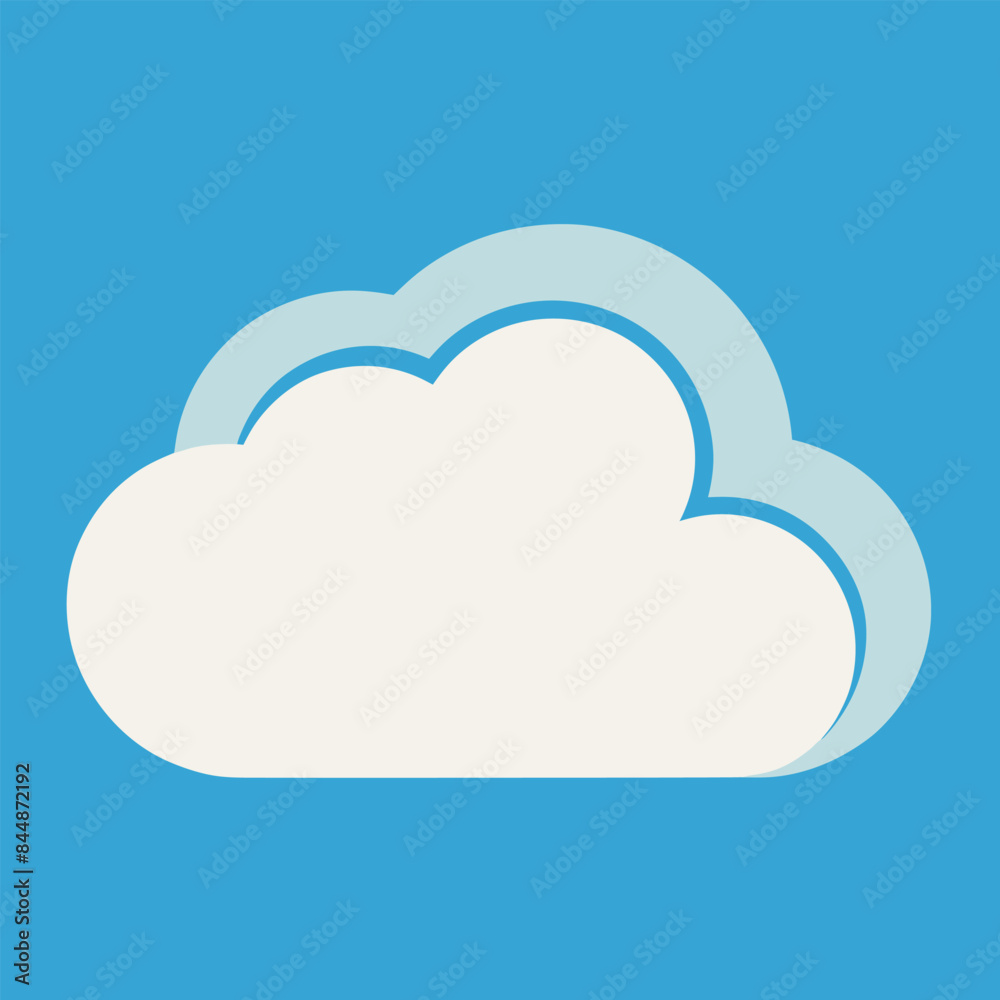 A minimalist icon depicting a white cloud with a light blue outline on a blue background, Design a minimalist icon that symbolizes the simplicity of cloud technology A minimalist icon depicting a white cloud with a light blue outline on a blue background, Design a minimalist icon that symbolizes the simplicity of cloud technology