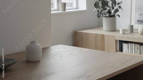 An empty table in the interior. To display the product