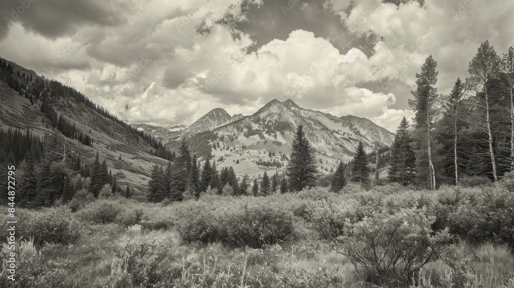 Black And White Landscape Photograph Of A Valley Black And White Landscape Photograph Of A Valley