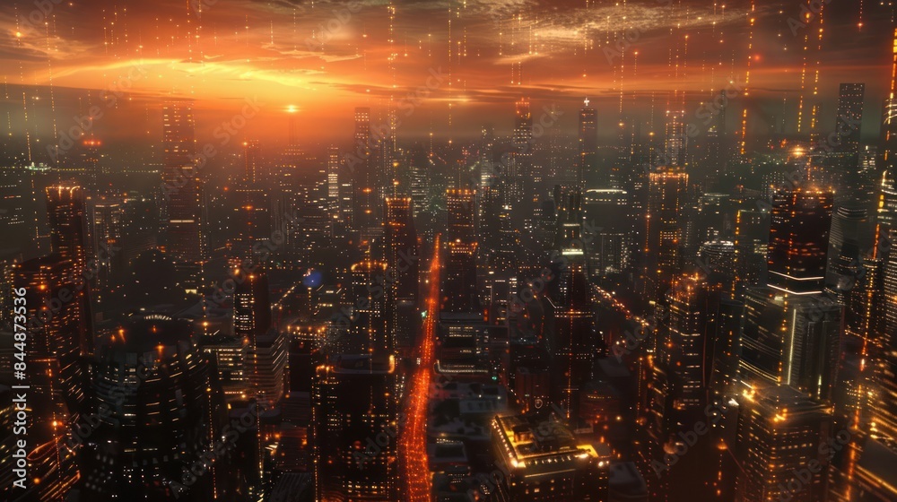 Fototapeta premium smart city and communication network