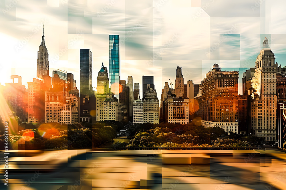 Obraz premium Ville avec ses tours et batiments