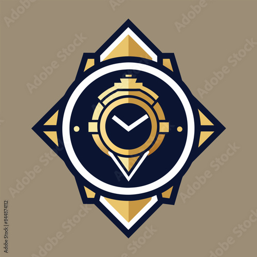 Minimalist Gold And Blue Luxury Watch Logo Design, Develop a minimalist logo for a luxury watch company that conveys craftsmanship and excellence