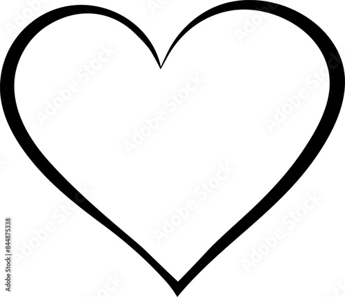 simple heart shape outline icon. love symbol vector