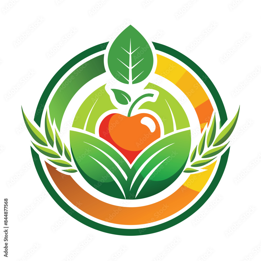 A blue and green logo design depicting a home with a wifi camera and a gear, Healthy Nature food logo designs concept vector