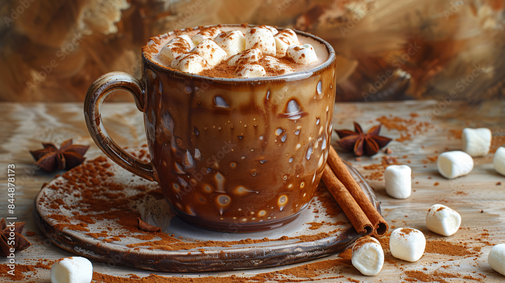 Cup of hot chocolate with marshmallows Cup of hot chocolate with marshmallows