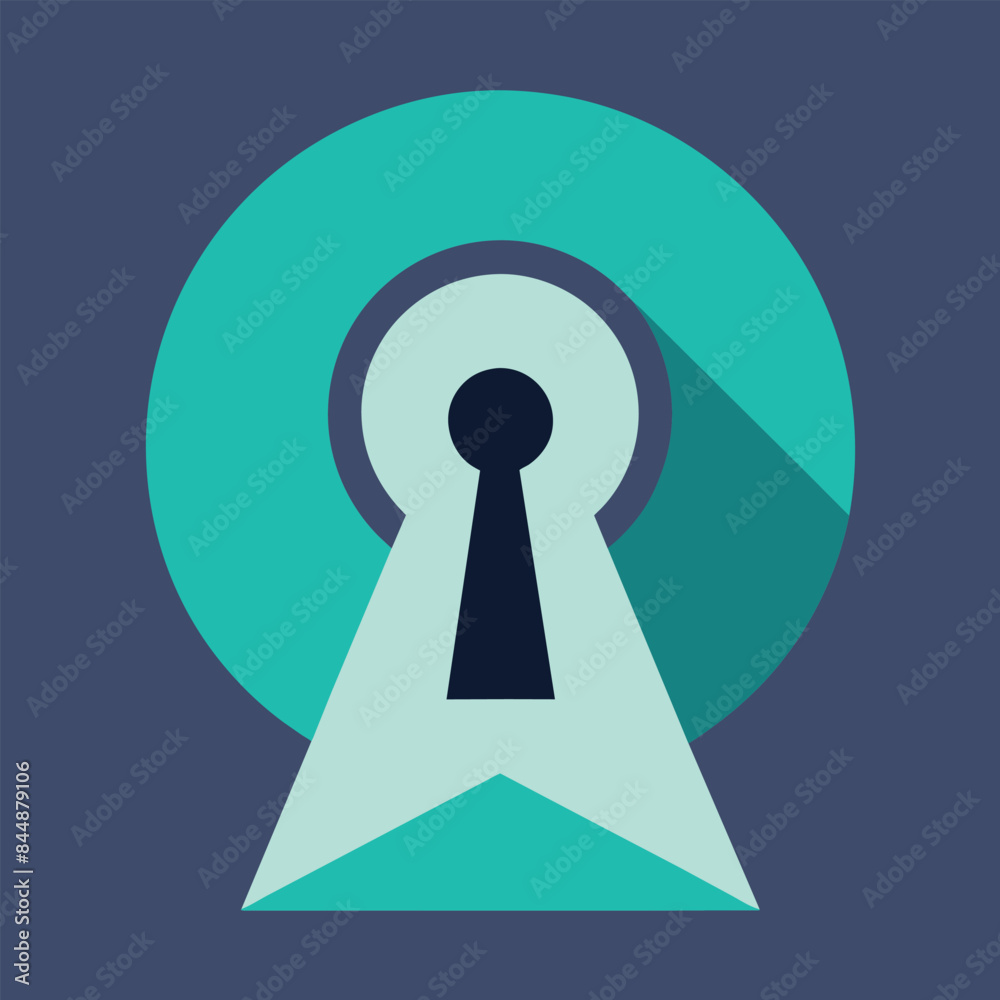 A minimalist design of a keyhole in teal tones, symbolizing security and access, Minimalist depiction of a keyhole or lock symbolizing privacy and protection A minimalist design of a keyhole in teal tones, symbolizing security and access, Minimalist depiction of a keyhole or lock symbolizing privacy and protection