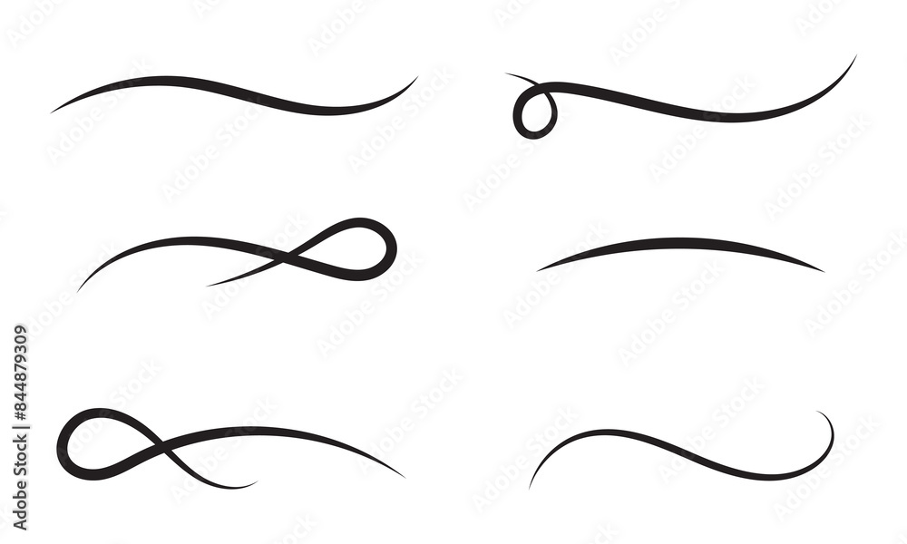 Swoosh and swash tails collection. Vector illustration Swoosh and swash tails collection. Vector illustration