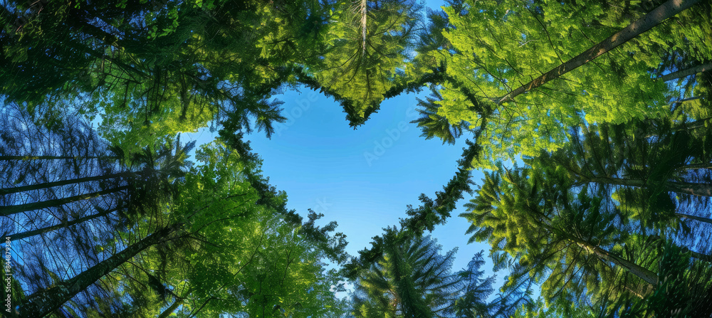 Fototapeta premium Love in Nature, Heart-Shaped Tree Canopy