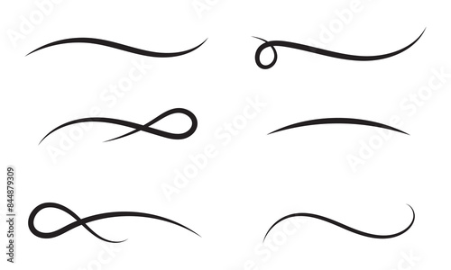 Swoosh and swash tails collection. Vector illustration