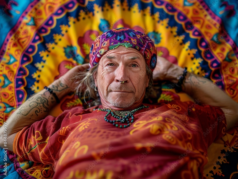 Obraz premium Man wearing hippie clothing