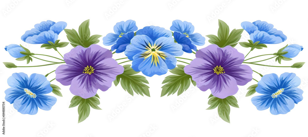 blue and purple flowers