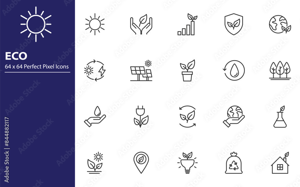 ECO Line Icon vector set