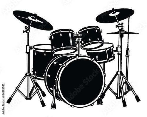 drum kit isolated on white background