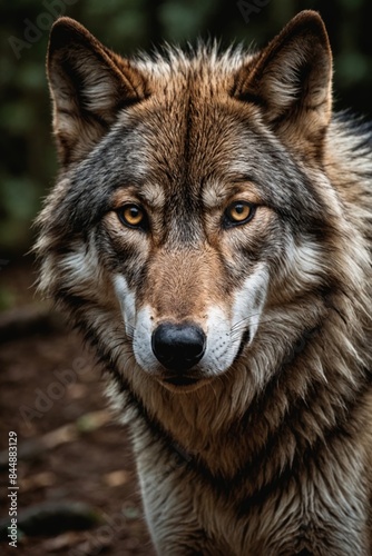 Eye Contact  Intense Gaze of a Wolf Captured in Nature