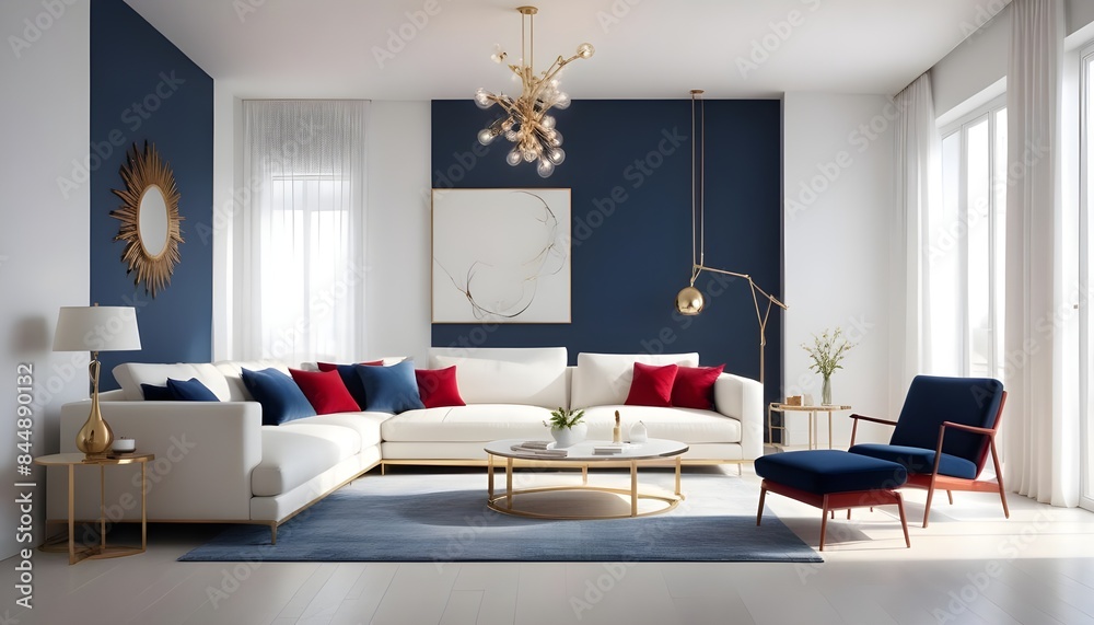 white and gold theme modern interior