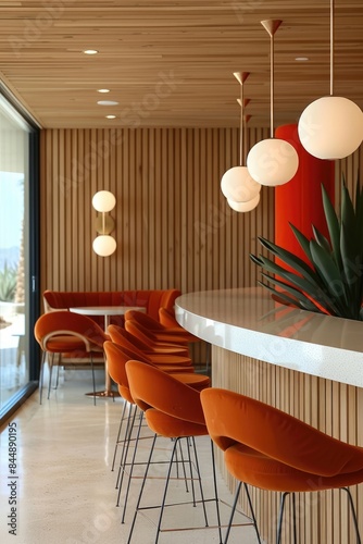  Warm and inviting coffee shop with soft lighting