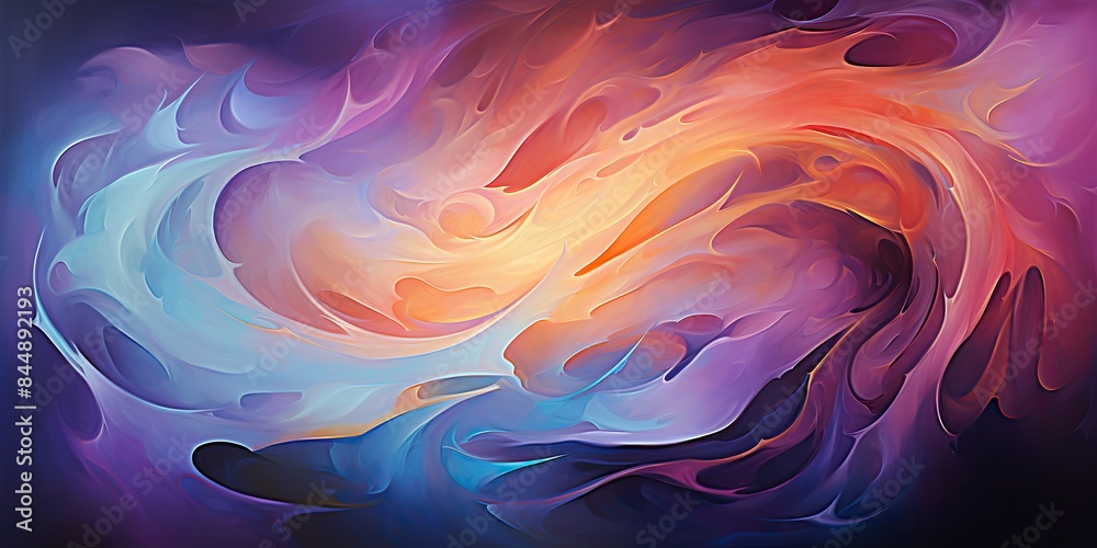 Obraz premium Wave liquid іntense abstract fluide art painting thick paint in dark sunset colors decoration backdrop